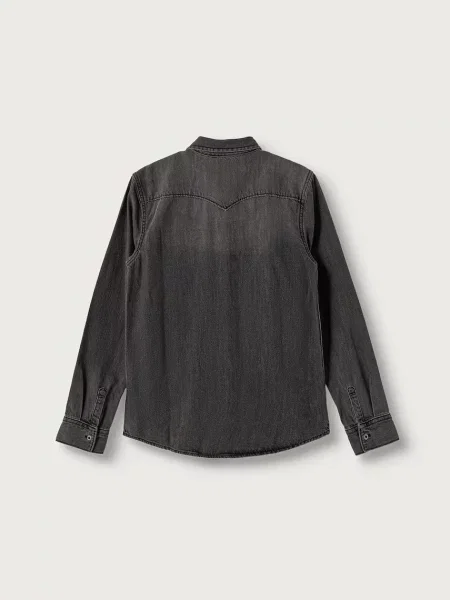 Levi's риза за деца от деним NEW BARSTOW WESTERN SHIRT сиво