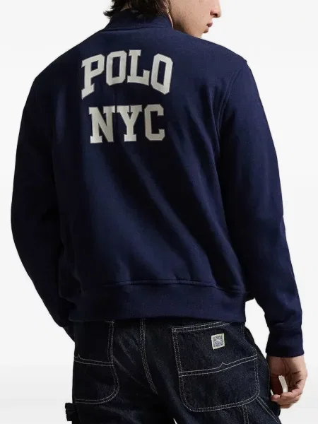 Curea Polo Ralph Lauren cu broderie din fleece cu șireturi albastru