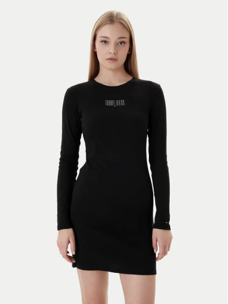 Tommy Jeans Rochie de zi Linear negru