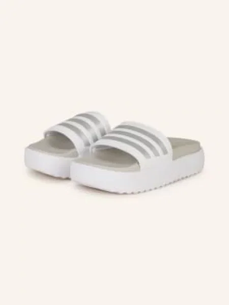 Adidas Klapki Na Platformie Adilette Platform weiss białe