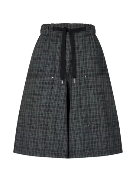 Pantaloni cargo Tomboy în carouri verde