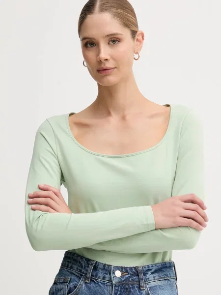Блуза с дълги ръкави United Colors of Benetton зелено