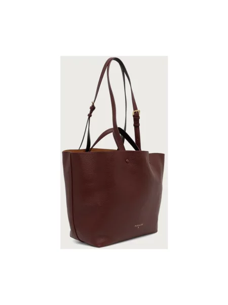 Patrizia Pepe torebka shopper skórzana brązowa