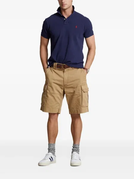 Tricou polo Polo Ralph Lauren cu dungi cu glugă de in albastru