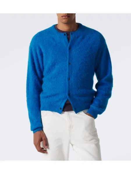 Cardigan Auralee din lână alpaca albastru