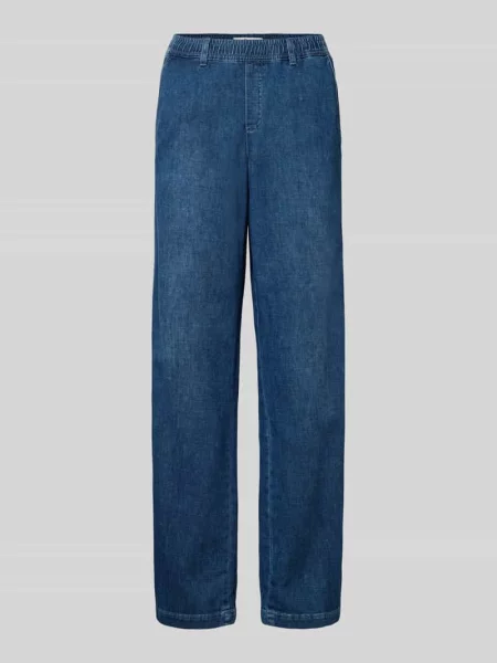Jeansy z szerokimi nogawkami z elastycznym pasem Brax niebieskie