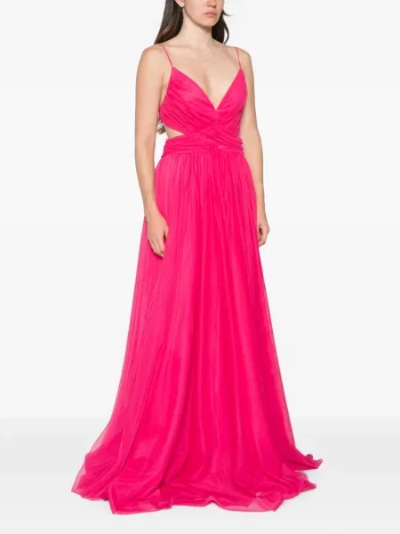Rochie maxi Alessandro Legora cu volane roz