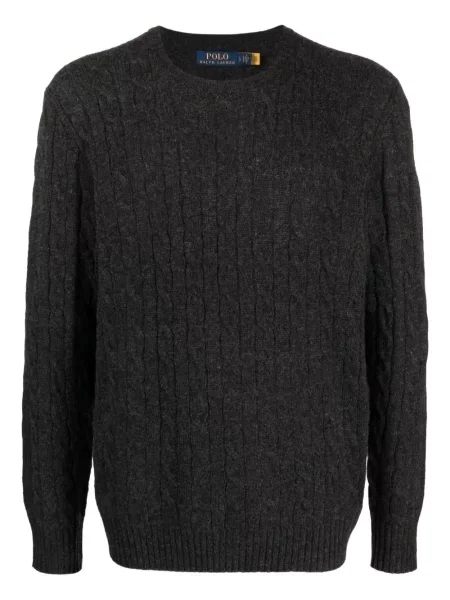 Кариран вълнен суичър с качулка Polo Ralph Lauren бродиран зелено