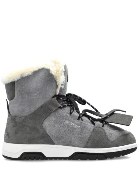 Sneakerși Off-white cu șireturi din dantelă alb