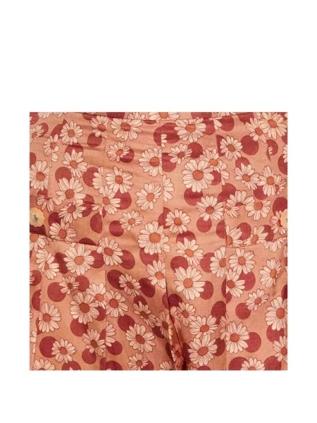 Pantaloni Sandro cu model floral portocaliu