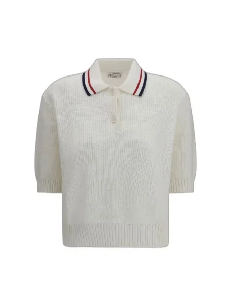 Dzianinowy sweter Brunello Cucinelli beżowy