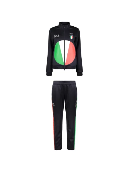 Tepláková souprava Ea7 Emporio Armani s potiskem černá