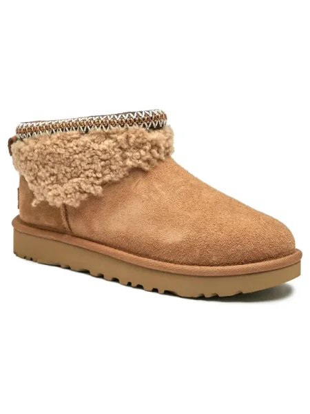 UGG velúr sportcipő Classic Ultra Mini Maxi Curly barna