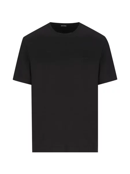 Tricou Zegna cu broderie negru