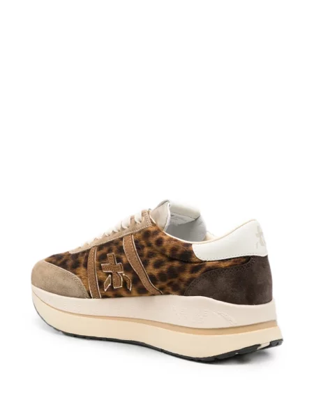 Sneakerși Premiata cu imagine cu model leopard maro