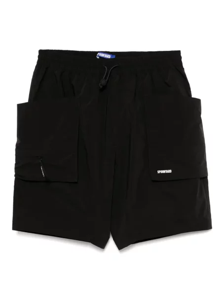 Pantaloni scurți Spoonyard cu buzunare aplicate negru