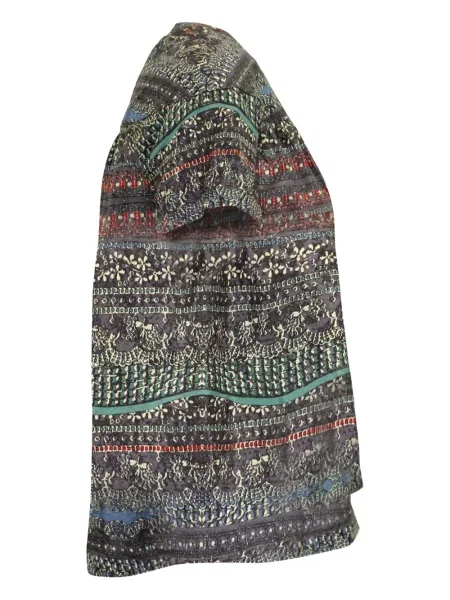 Krótki top Sea z nadrukiem w abstrakcyjne wzory szary