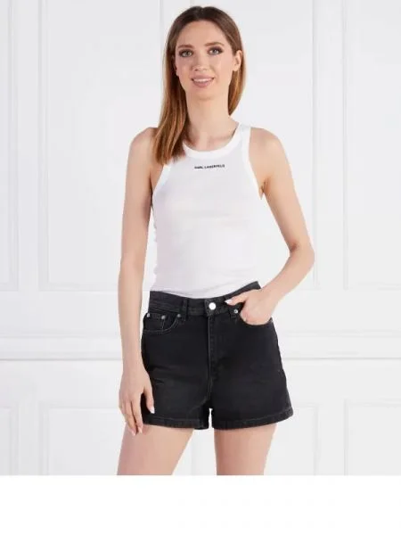 Karl Lagerfeld Tank top rib fehér