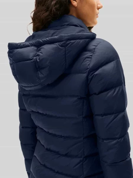 Płaszcz puchowy z odpinanym kapturem Tommy Jeans granatowy