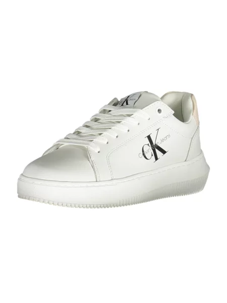 Lniane trampki Calvin Klein białe