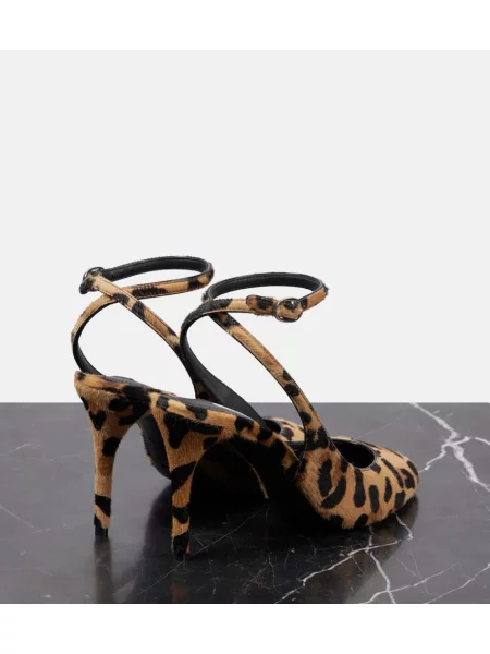 Pantofi cu toc Alaïa cu imagine cu model leopard slingback maro