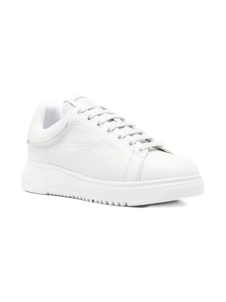 Sneakersy Emporio Armani bez obcasa wiązane białe