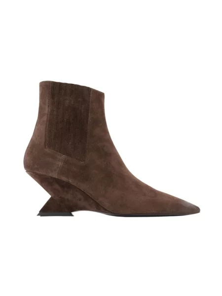 Buty do kostki The Attico skórzane brązowe