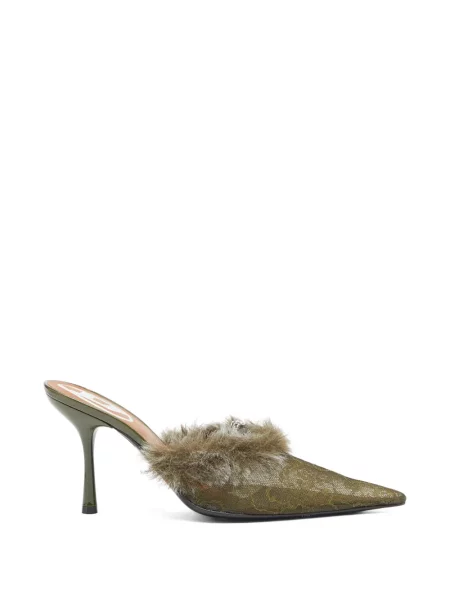 Papuci tip mules Diesel verde