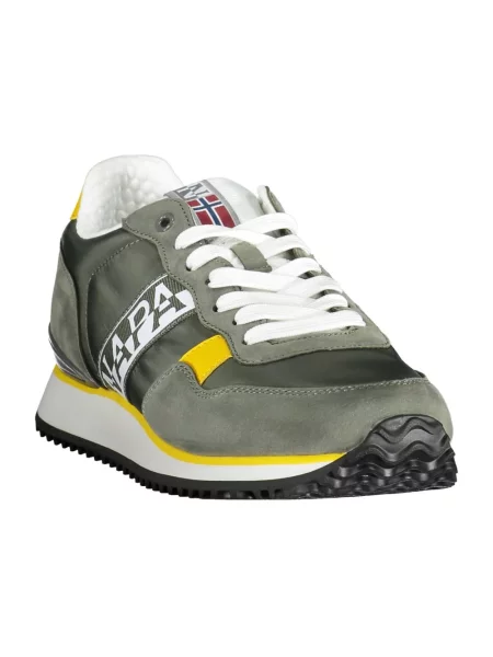 Sneakersy Napapijri skórzane zielone