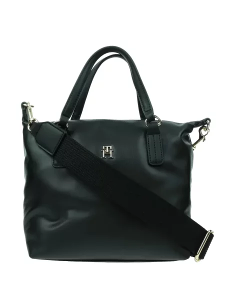 Geantă shopper Tommy Hilfiger cu autograf negru