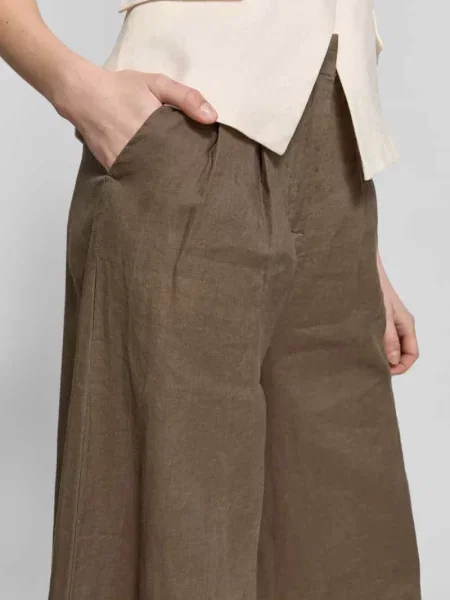 Spodnie w kroju wide fit z zakładkami w pasie model Ginkoli' Stefanel