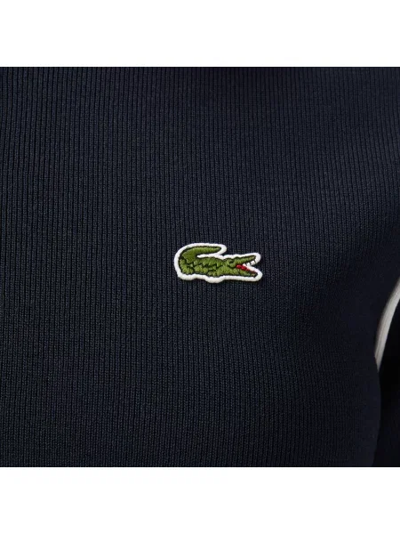 Lacoste Sukienka Z Kołnierzykiem Polo Z Krótkim Rękawem Z Blokadą Koloru Classic Fit granatowa