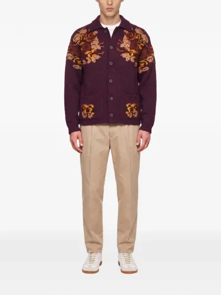 Cardigan Baziszt cu model floral violet