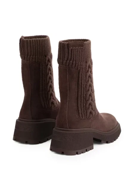 Botine Jimmy Choo tricotate maro
