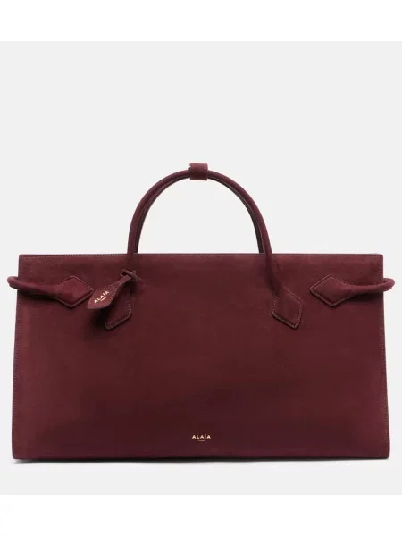 Geanta de piele Alaïa din piele bordo