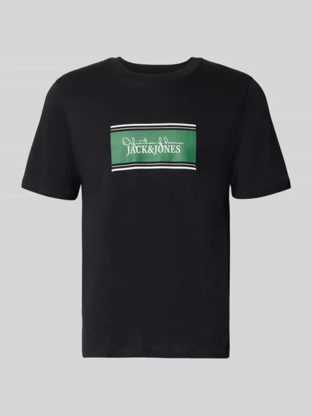 Damski t-shirt o kroju regular fit z nadruk z logo model Buster' Jack & Jones czarna
