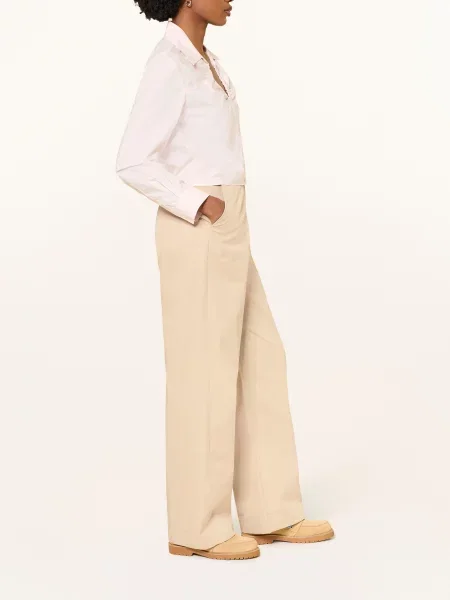 Claudie Pierlot Spodnie Z Materiału Typu Marlene beige beżowe