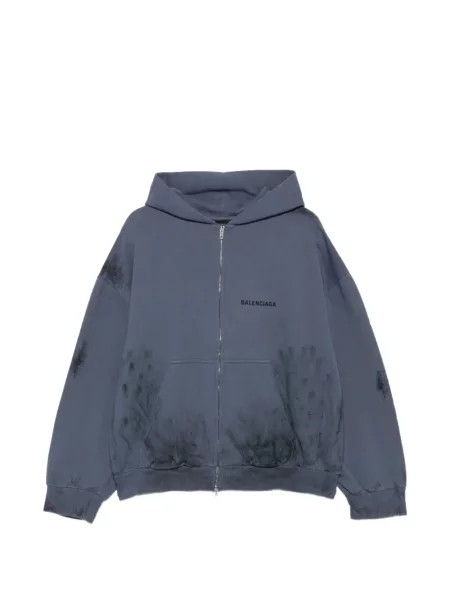 Kapucnis melegítő felső Balenciaga nyomtatás kék