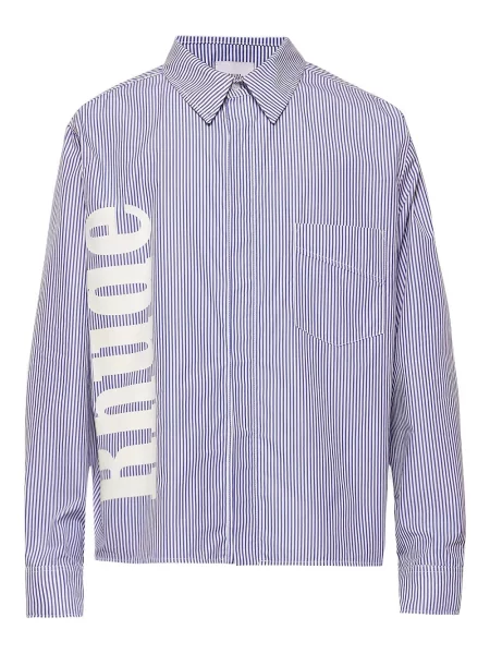 Риза Rhude на райета с принт синьо