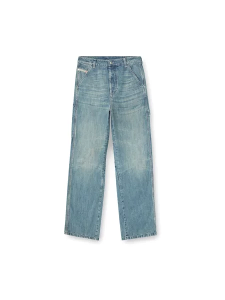 Szerokie jeansy Diesel niebieskie