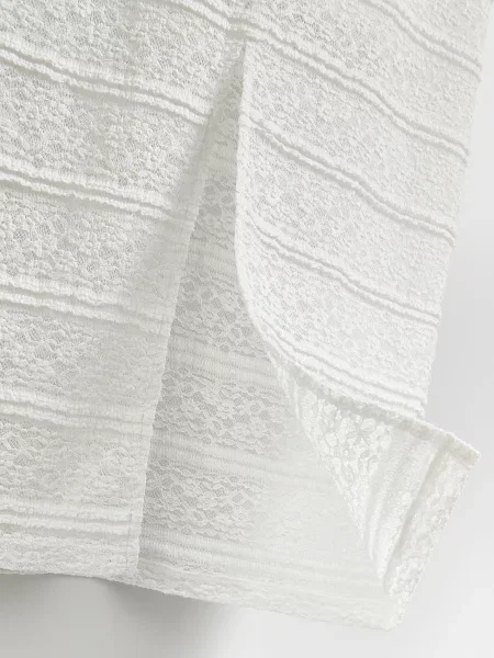 Reserved Мереживна спідниця міді білий