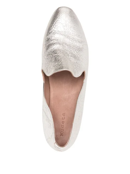 Pantofi loafer Kudeta din piele argintiu