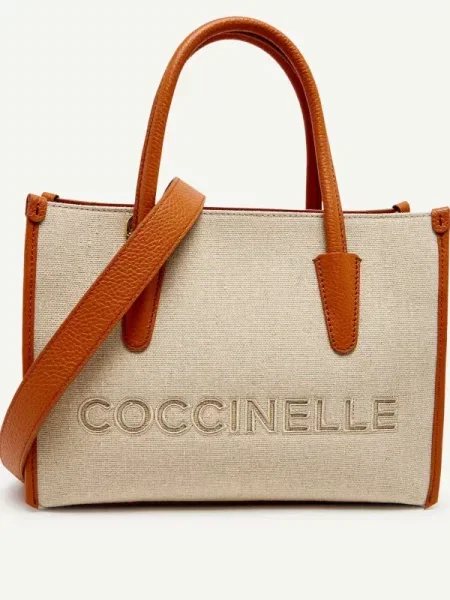 Geantă Coccinelle din piele bej