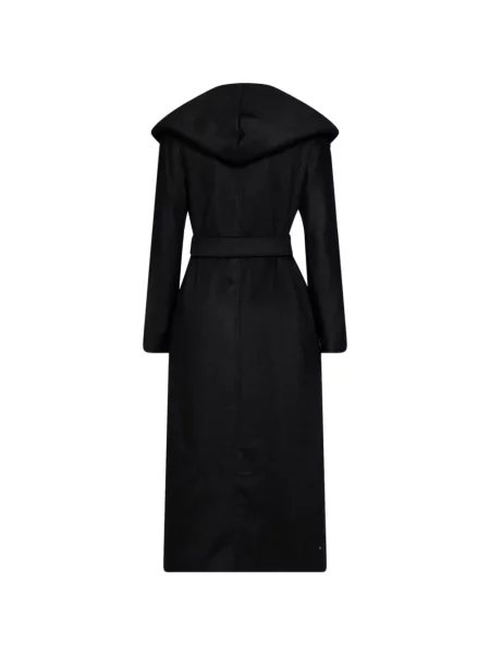 Cu centură palton Max Mara cu glugă negru