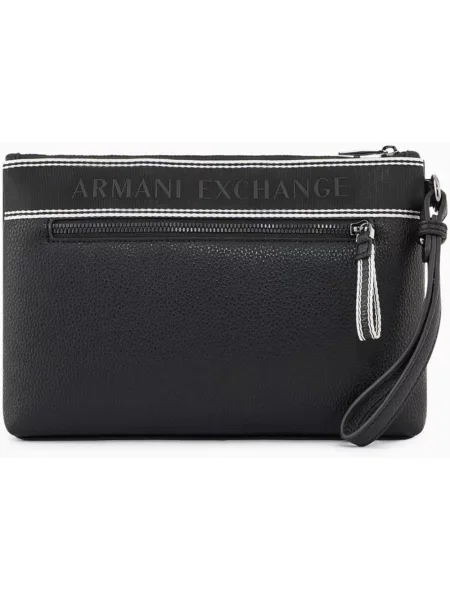 Armani Exchange saszetka z imitacji skóry czarna
