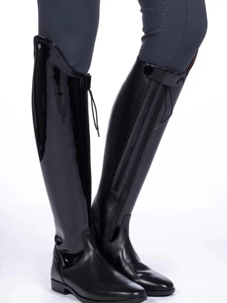 Skórzane buty do jazdy konnej HKM Lynette Standard Length/Width czarne