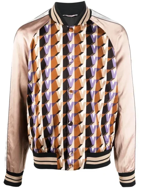 Geacă bomber Valentino cu imagine cu imprimeu geometric