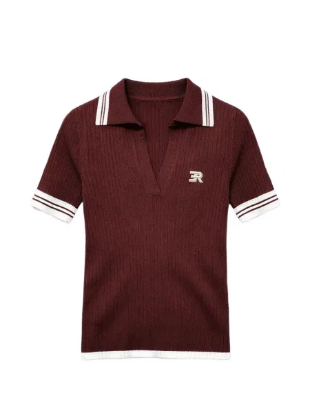 Kołnierzykowy koszulka polo Ermanno Firenze w paski brązowa