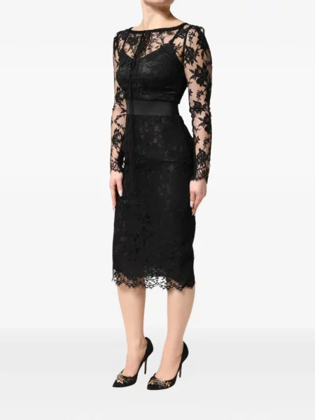 Rochie midi Dolce & Gabbana din dantelă negru
