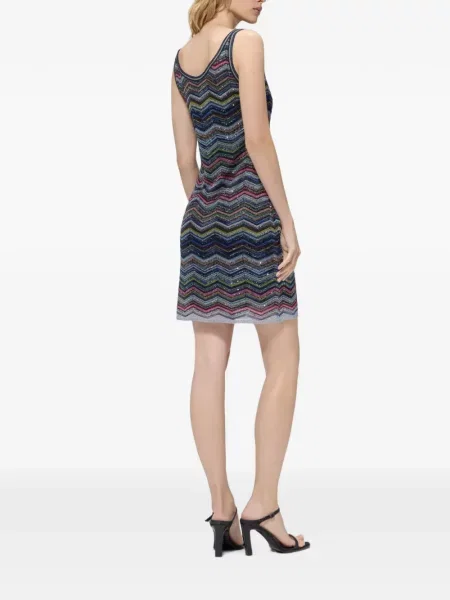 Rochie mini Missoni cu paiete tricotate albastru